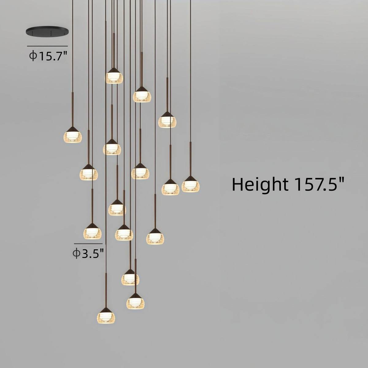 Minimalist Chandelier for Villa Duplex Stairwells and Dining Areas with Spiral Staircases
