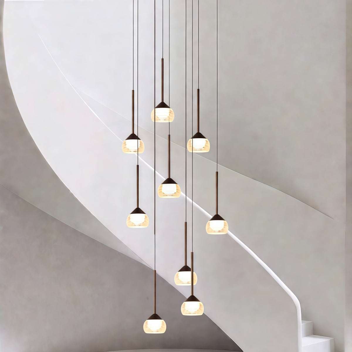 Minimalist Chandelier for Villa Duplex Stairwells and Dining Areas with Spiral Staircases