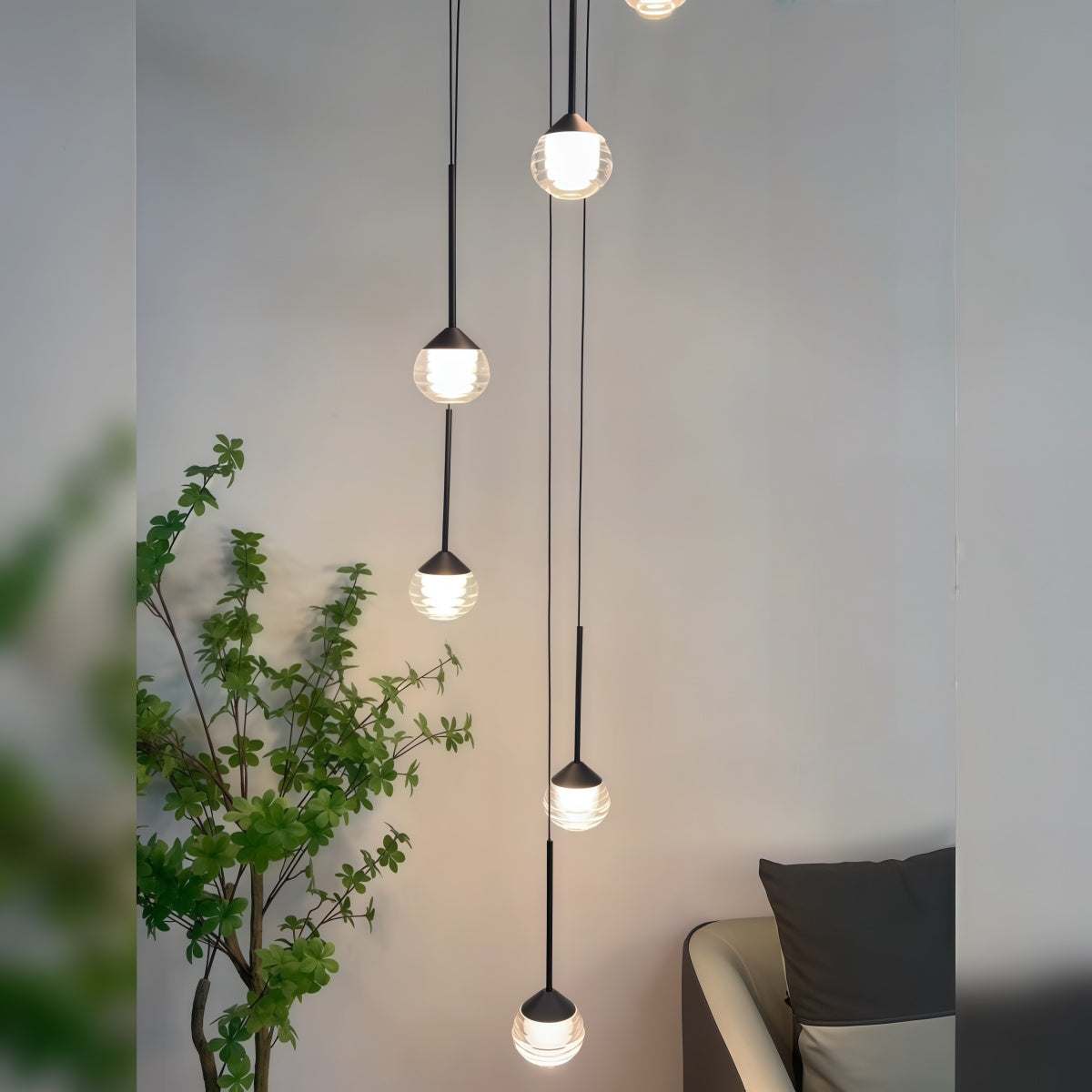 Minimalist Chandelier for Villa Duplex Stairwells and Dining Areas with Spiral Staircases