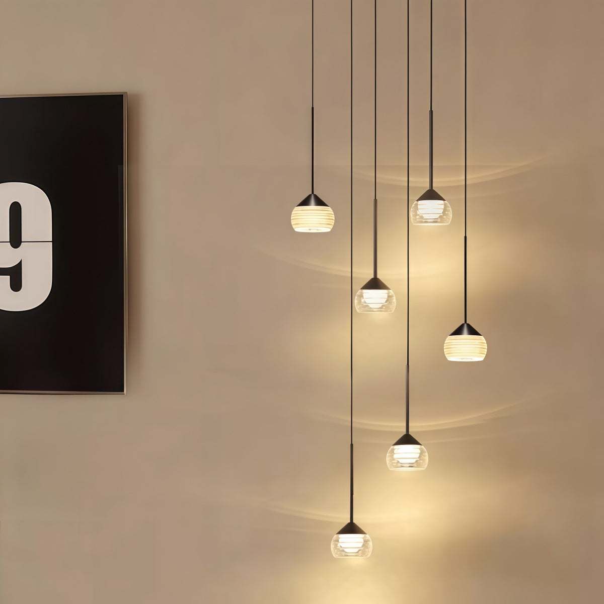 Minimalist Chandelier for Villa Duplex Stairwells and Dining Areas with Spiral Staircases