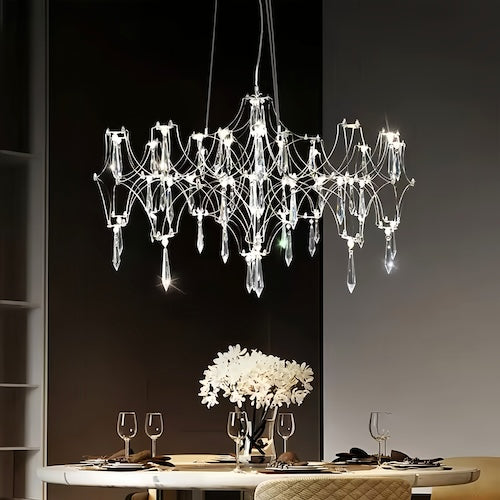 Stylish LED Crystal Chandelier - Ideal for Living Rooms, Lobbies, and More