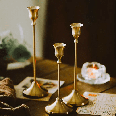 Vintage Candle Holder | Brass Candlesticks - Orangme