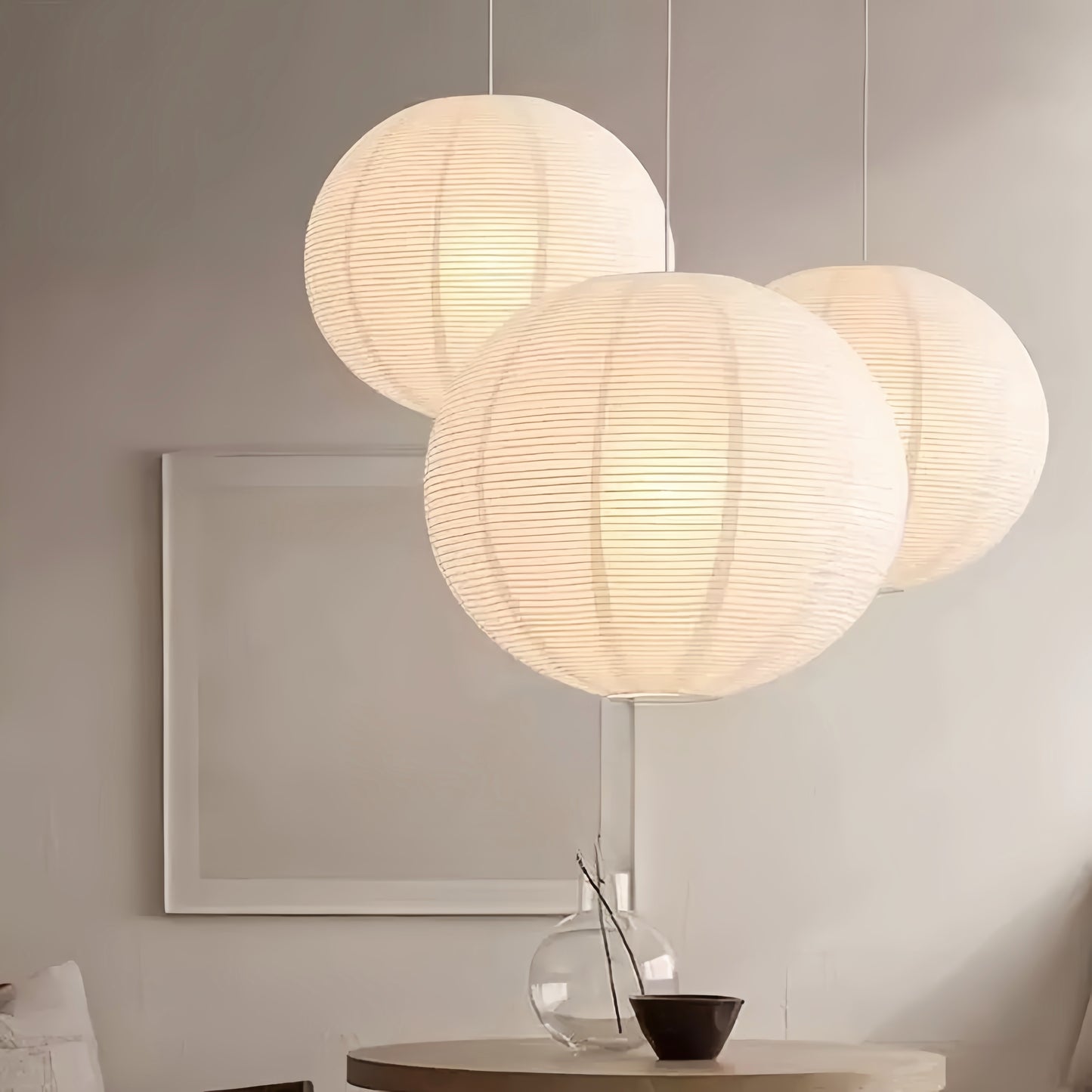 Noguchi Isamu Pendant: Soft Rice Paper Light for Coffee Houses & Living Rooms