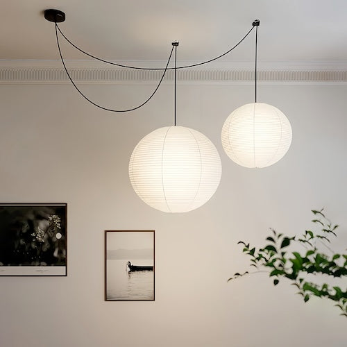 Noguchi Isamu Pendant: Soft Rice Paper Light for Coffee Houses & Living Rooms