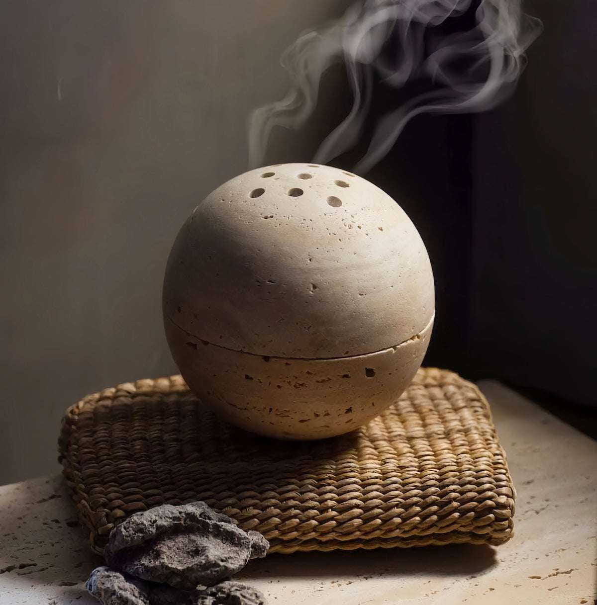 Incense Burner – Elegant Marble Sphere Home Décor and Aromatherapy