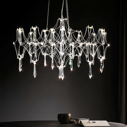 Stylish LED Crystal Chandelier - Ideal for Living Rooms, Lobbies, and More