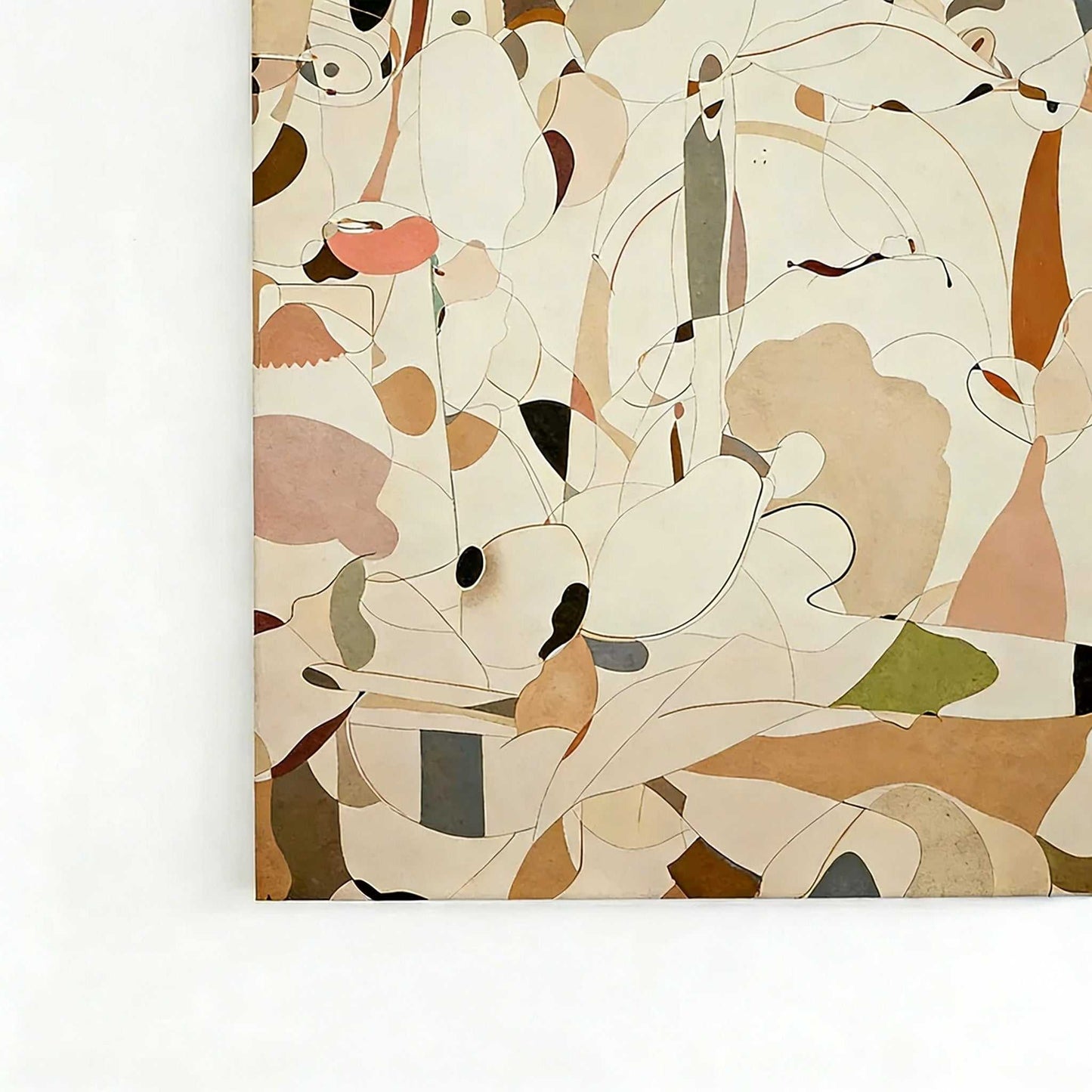 Geometric Abstract Wall Art • Hand-Painted Morandi Oil Painting- Living Room & Entryway