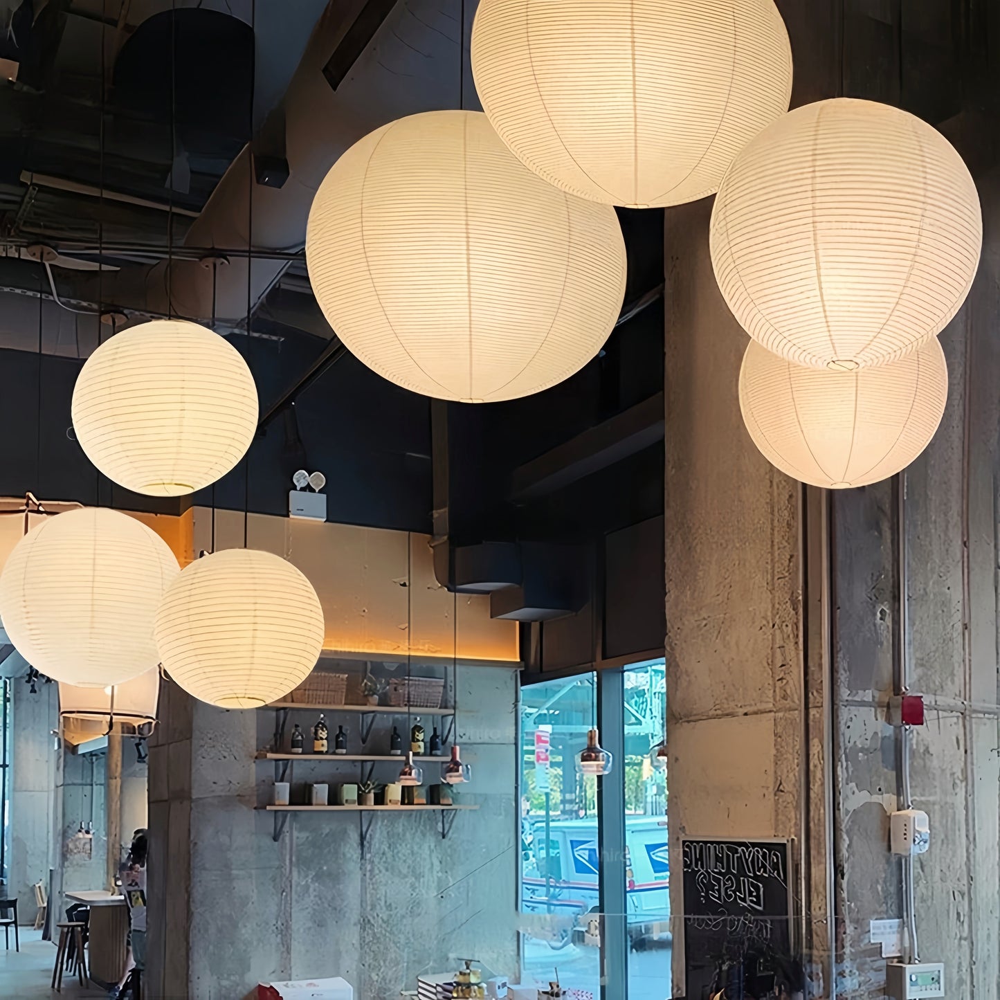 Noguchi Isamu Pendant: Soft Rice Paper Light for Coffee Houses & Living Rooms