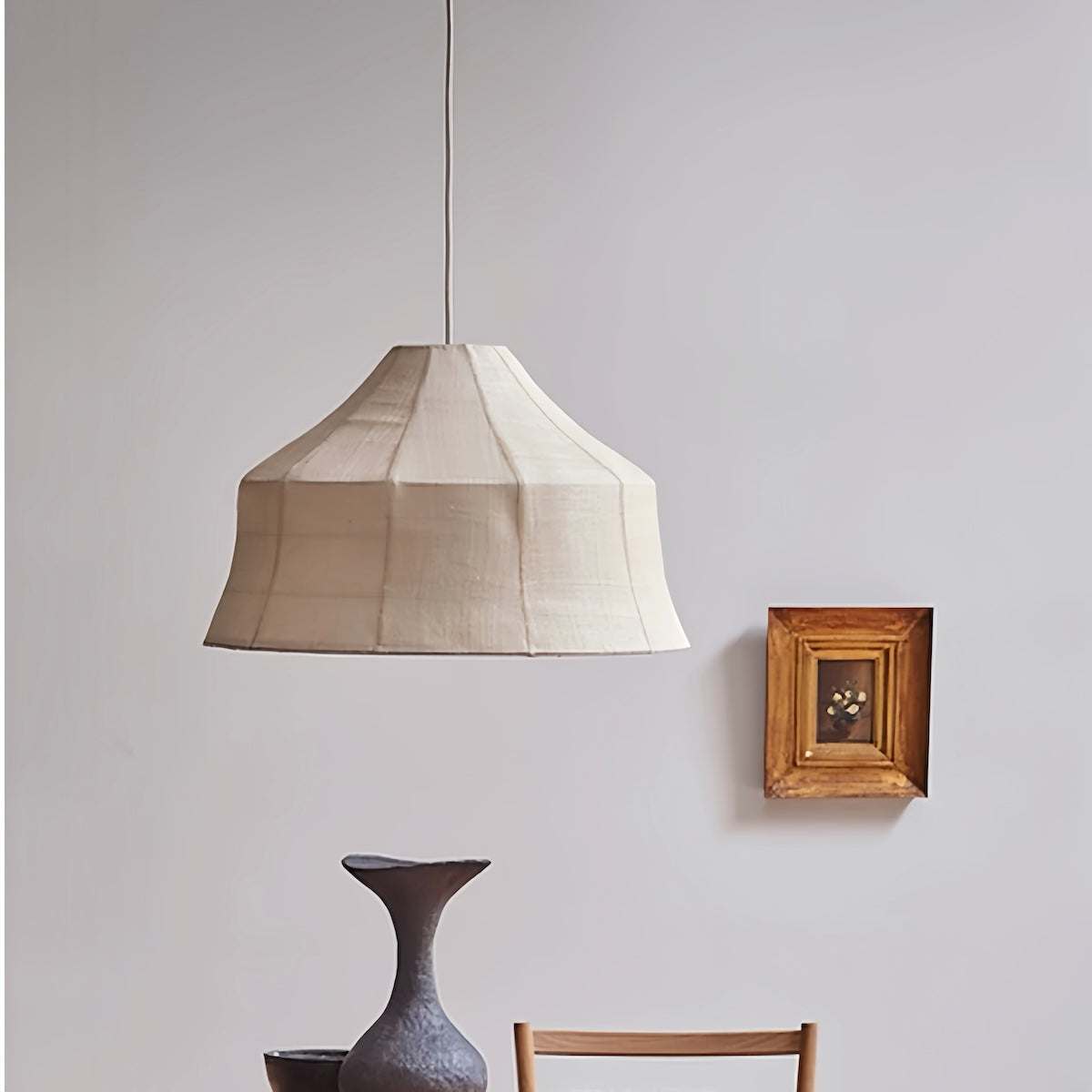 Japanese Zen Fabric Pendant Light - Vintage Oriental Room Decor