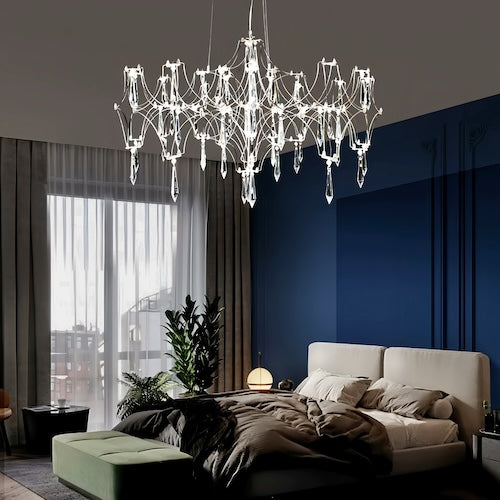 Stylish LED Crystal Chandelier - Ideal for Living Rooms, Lobbies, and More