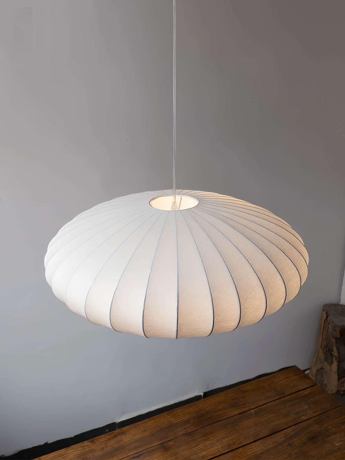 Minimalist Indoor Disk-Shaped Shade Silk Pendant Lighting
