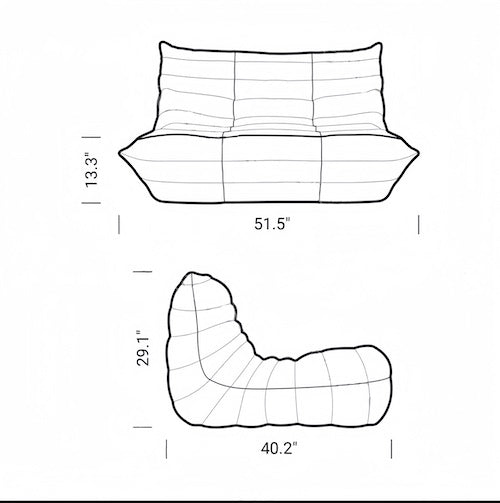 2 seater togo sofa set