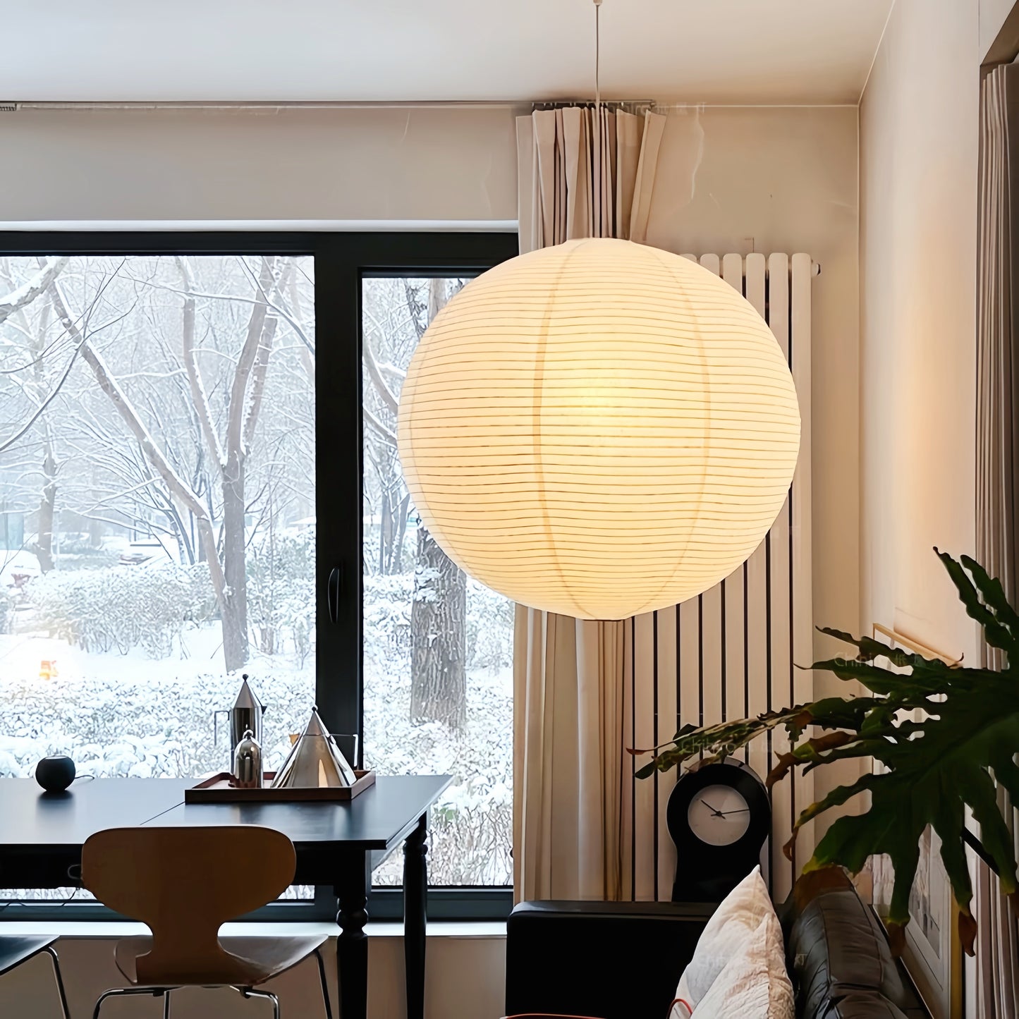 Noguchi Isamu Pendant: Soft Rice Paper Light for Coffee Houses & Living Rooms