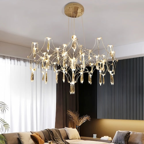 Stylish LED Crystal Chandelier - Ideal for Living Rooms, Lobbies, and More