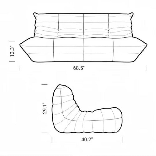 3 seater togo sofa