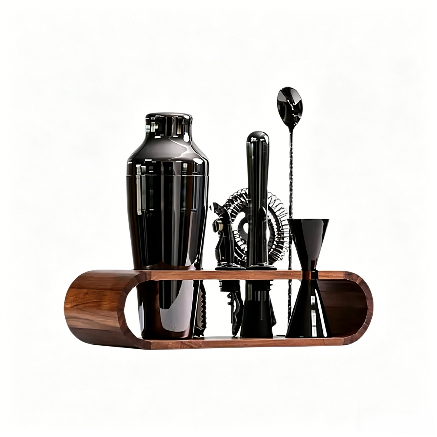 Jazz Black 304 Stainless Steel Cocktail Shaker Set - Bar Tools for Home & Bar Use