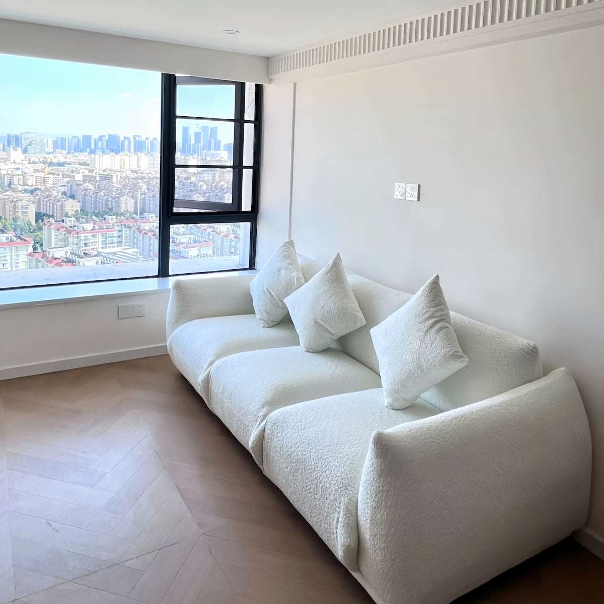 Two-Seater Fabric Sofa - Minimalist Modern for Home Studio & Reception Area