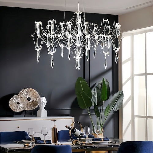 Stylish LED Crystal Chandelier - Ideal for Living Rooms, Lobbies, and More