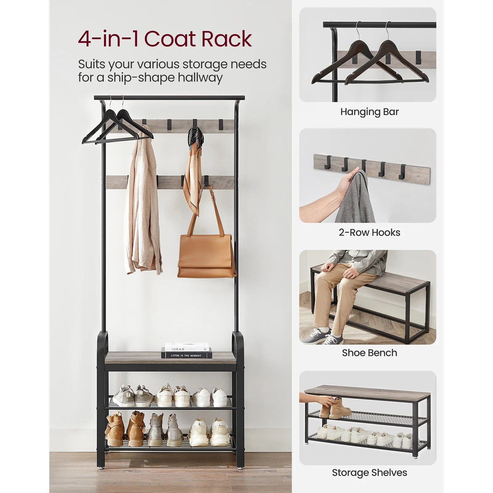 4 in 1 Coat and Shoe Rack - orangme.com