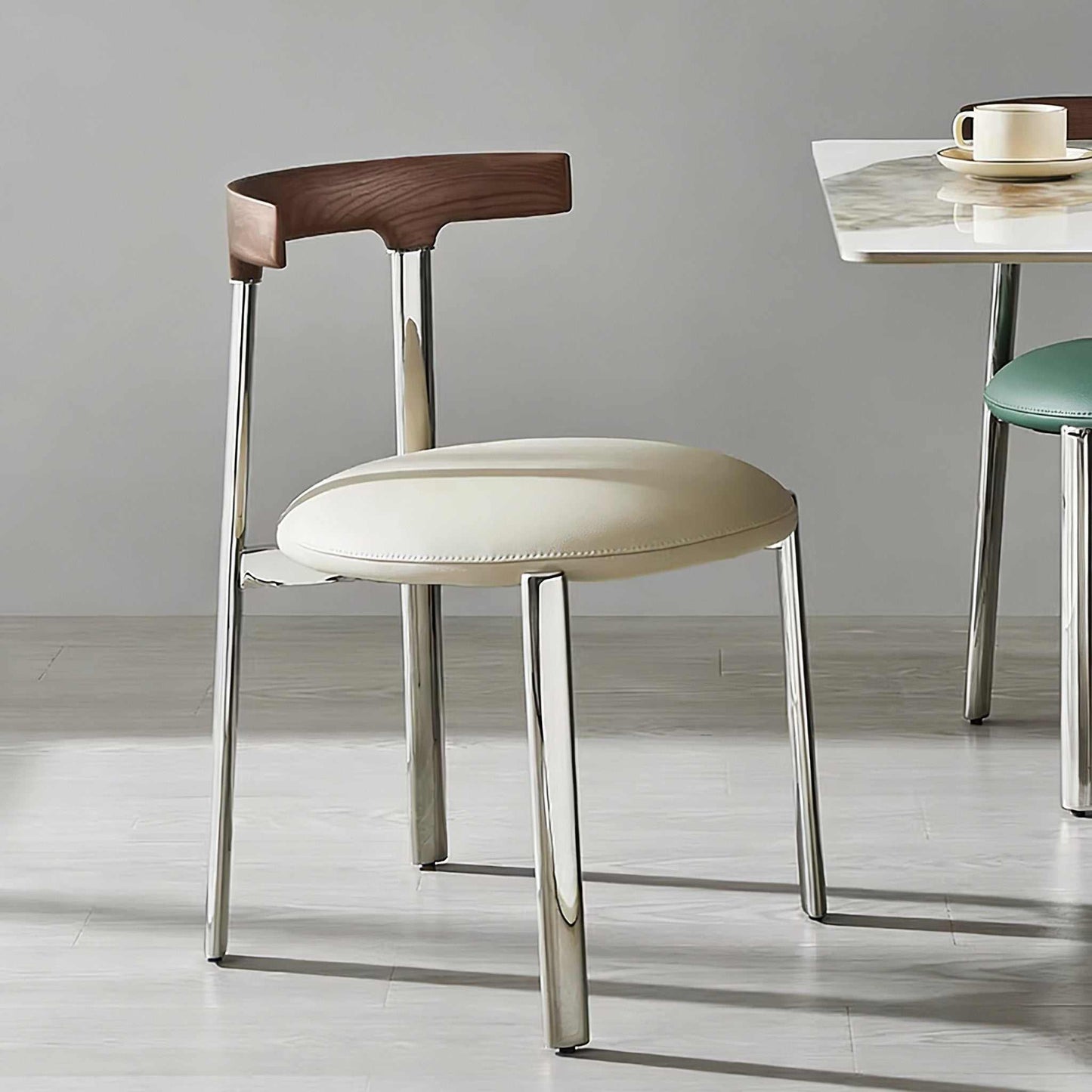 Stackable Stainless Steel Dining Chair - Luxury Upholstered Designer Chair for Home & Restaurant