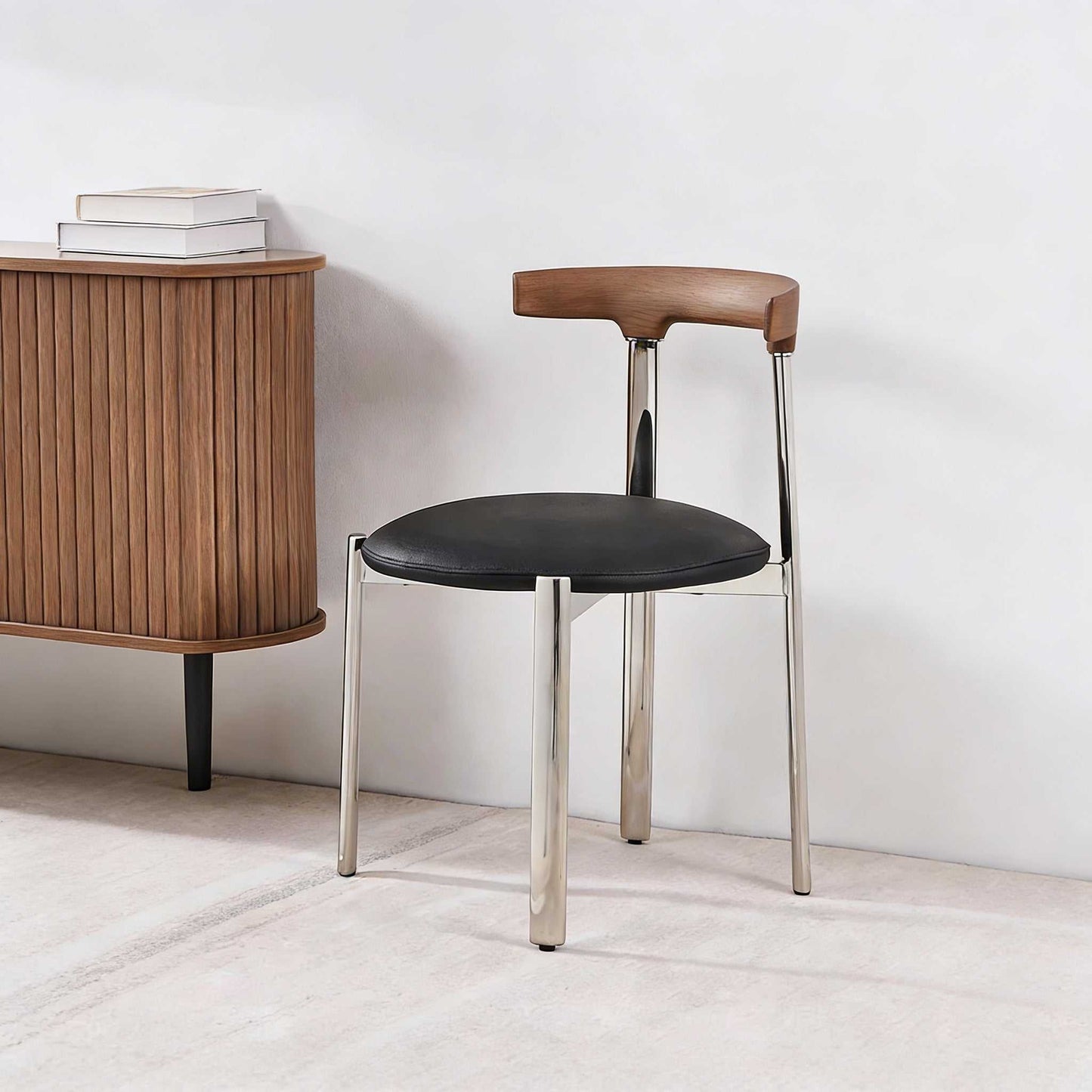 Stackable Stainless Steel Dining Chair - Luxury Upholstered Designer Chair for Home & Restaurant