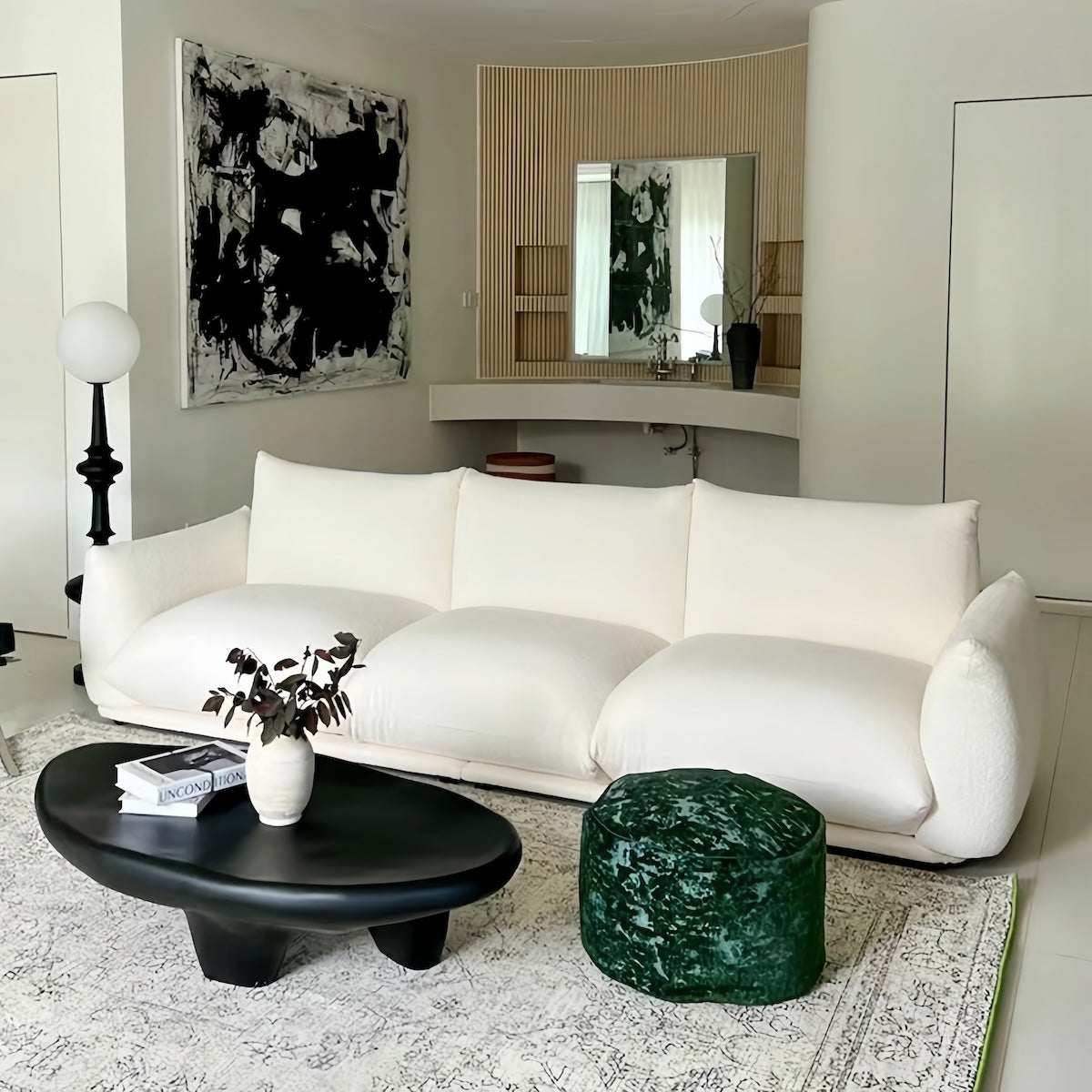 Two-Seater Fabric Sofa - Minimalist Modern for Home Studio & Reception Area