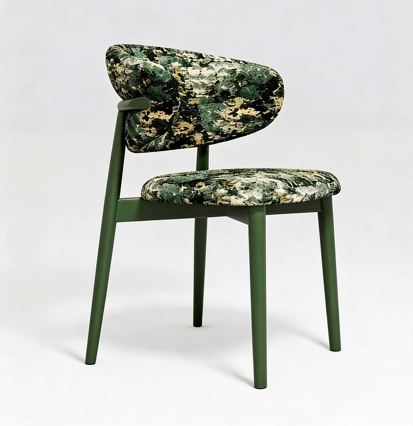 Bauhaus Ash Wood Horn Chair - Vintage Upholstered Accent Chair for Home