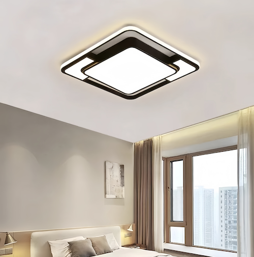 Modern Square Black Ceiling Light | LED, Dimmable, Perfect for Any Roo - Orangme