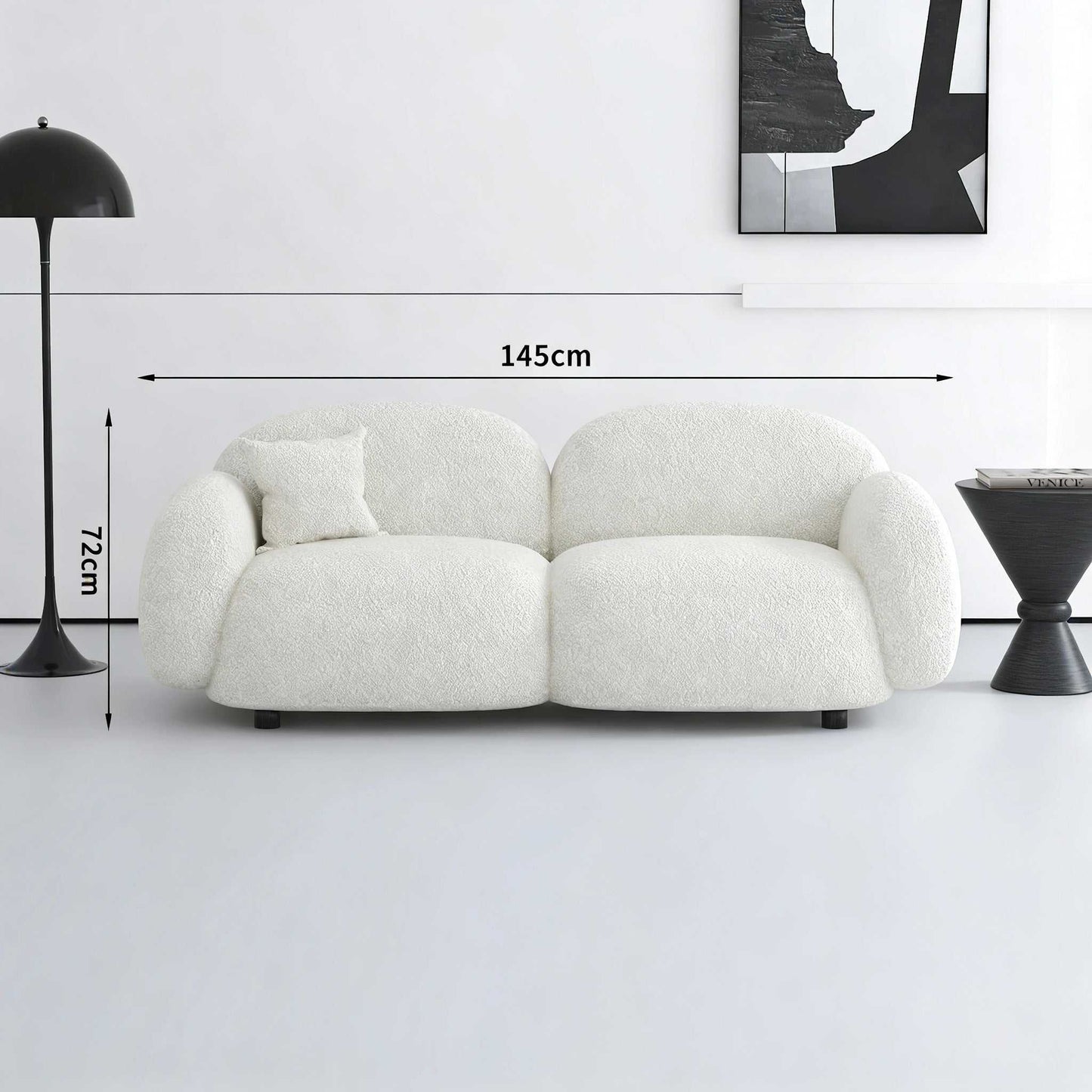 Two-Seater Fabric Sofa - Minimalist Modern for Home Studio & Reception Area