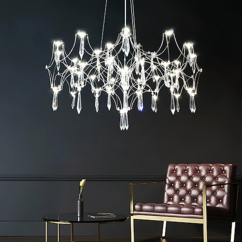 Stylish LED Crystal Chandelier - Ideal for Living Rooms, Lobbies, and More