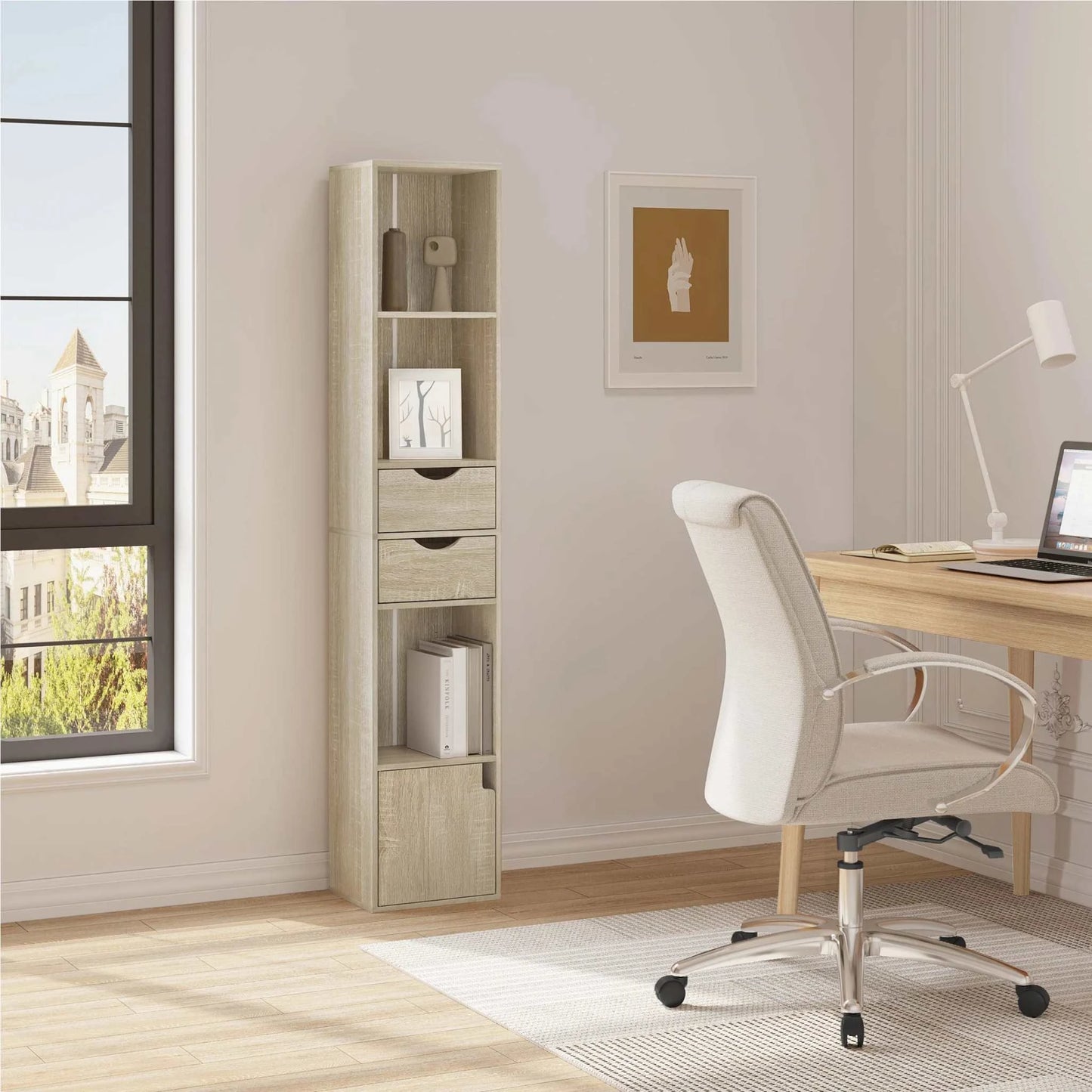 Corner Shelf Unit with Drawers - orangme.com