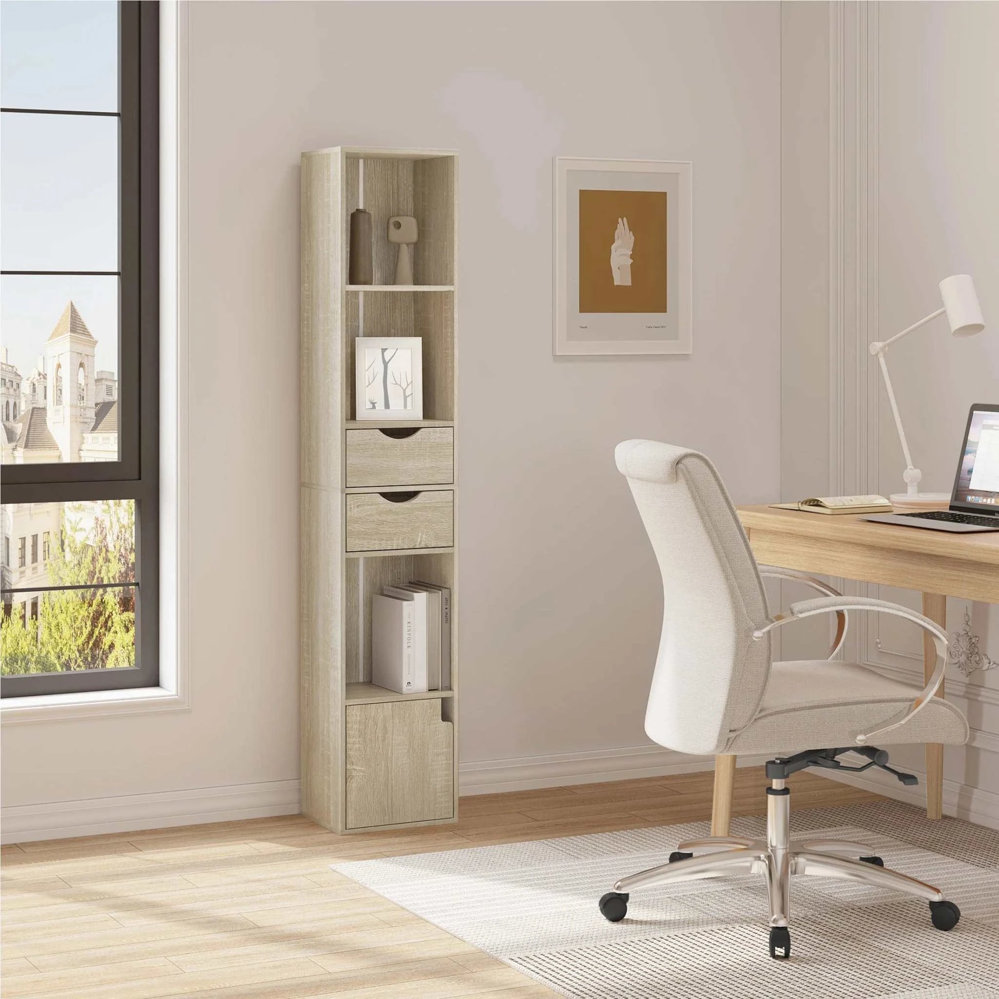 Corner Shelf Unit with Drawers - orangme.com