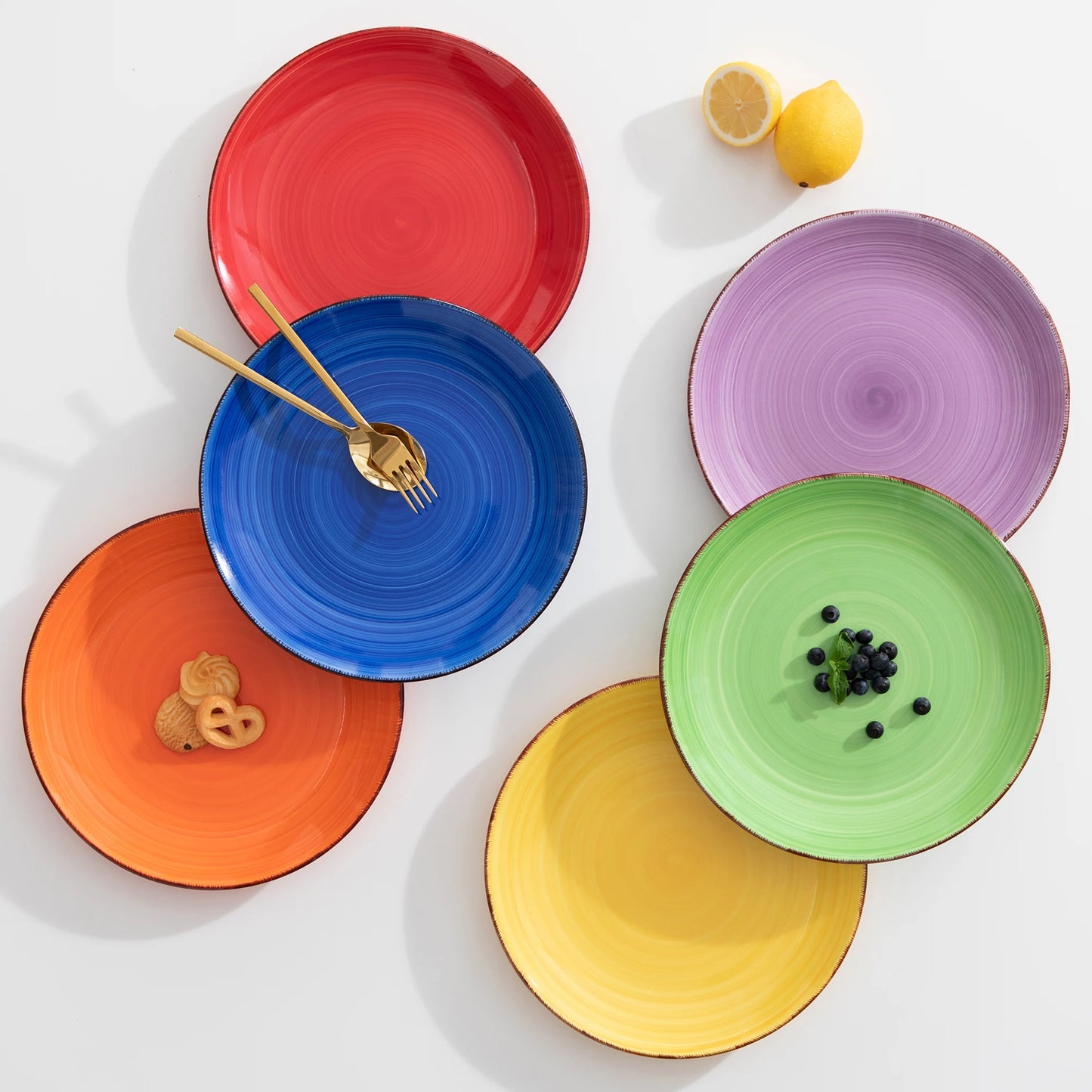 Multicolour 10.4 Inch Dinner Plate Set of 6: Elevate Your Dining Exper - Orangme