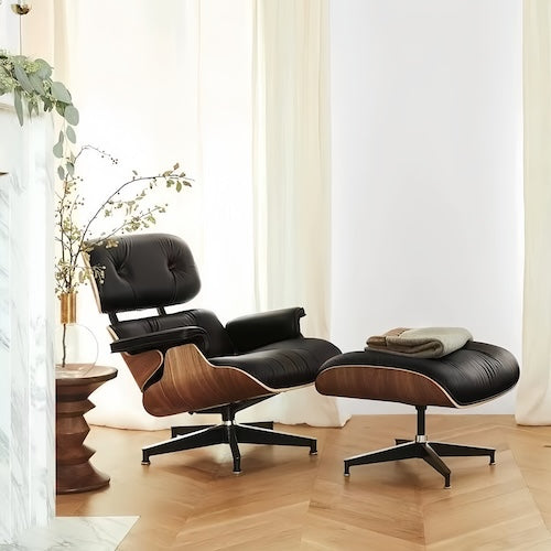 Eames Lounge Chair with Footstool in Modern Luxury Setting