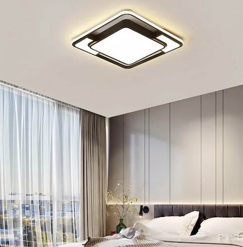 Modern Square Black Ceiling Light | LED, Dimmable, Perfect for Any Roo - Orangme