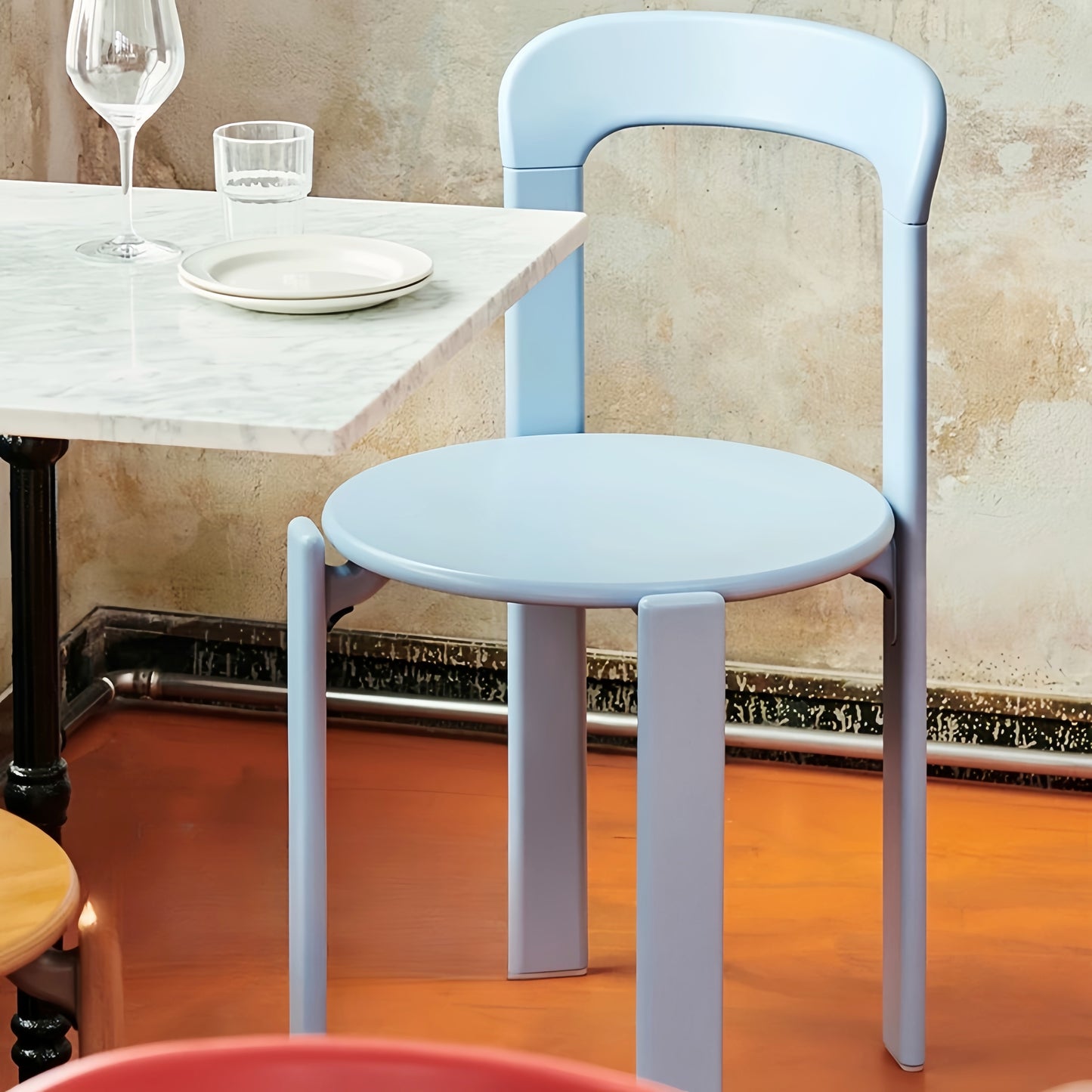 Grayish blue wood dining chair | orangme.com