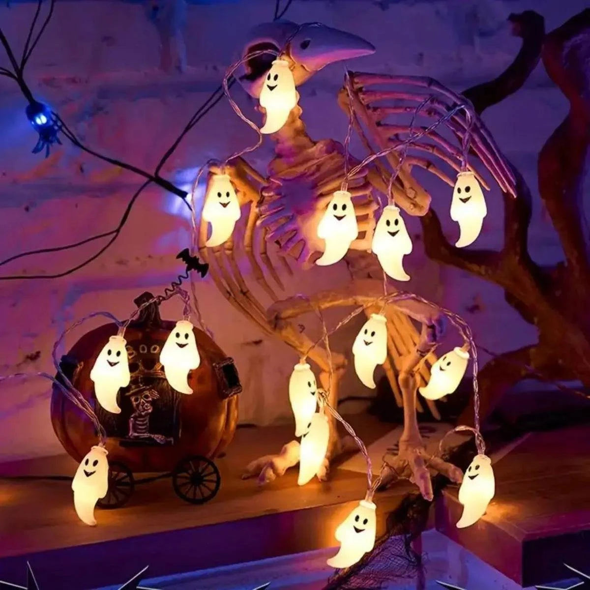Halloween Ghost Decoration String Lights, Battery Powered - Orangme