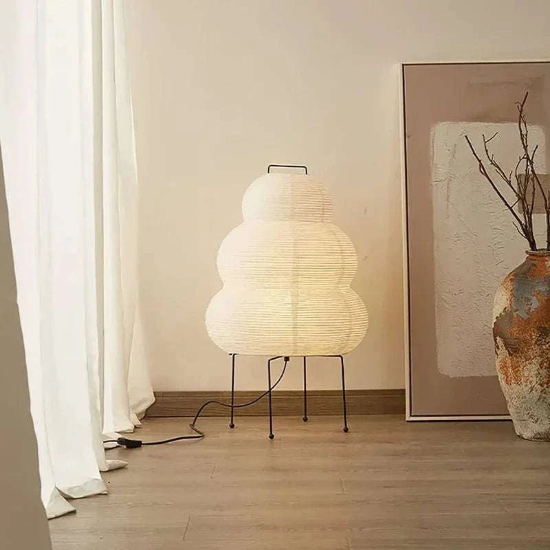 Japanese rice paper floor lamp in minimalist style for bedroom or living room  - orangme.com