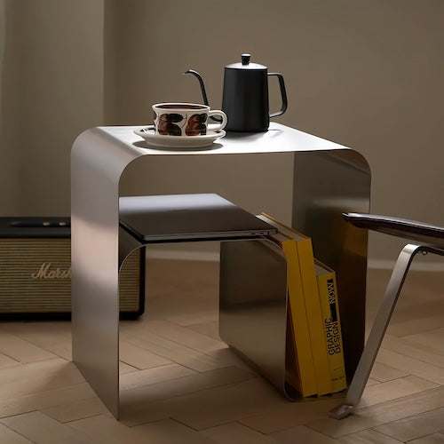 Minimalist Stainless Steel Lounge Side Table - orangme.com