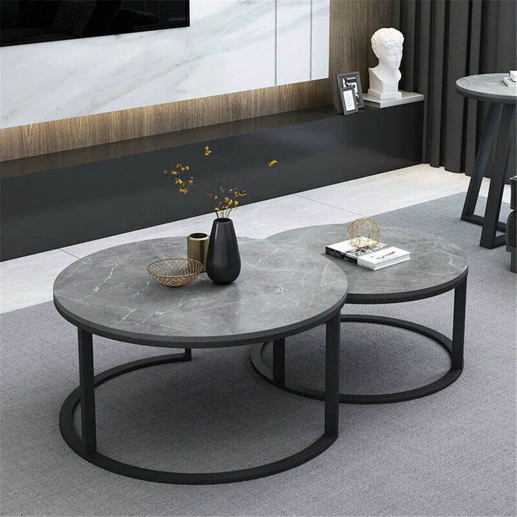 Modern Round Marble Nesting Coffee Table