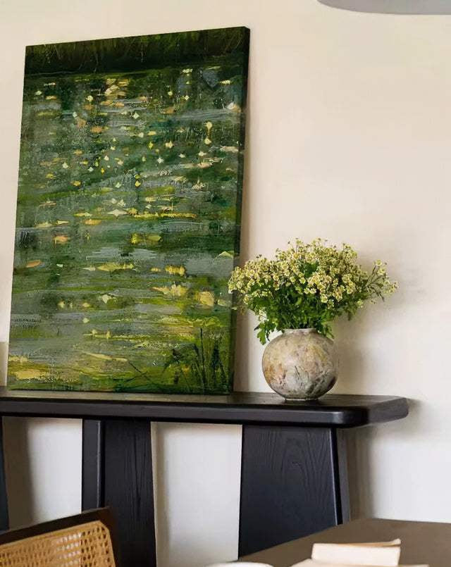 Hand-Painted Natural Abstract Oil Painting - Wabi-Sabi Textured Wall Art for Living Room & Home Decor