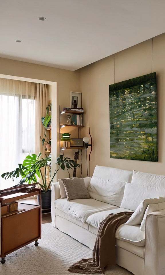 Hand-Painted Natural Abstract Oil Painting - Wabi-Sabi Textured Wall Art for Living Room & Home Decor
