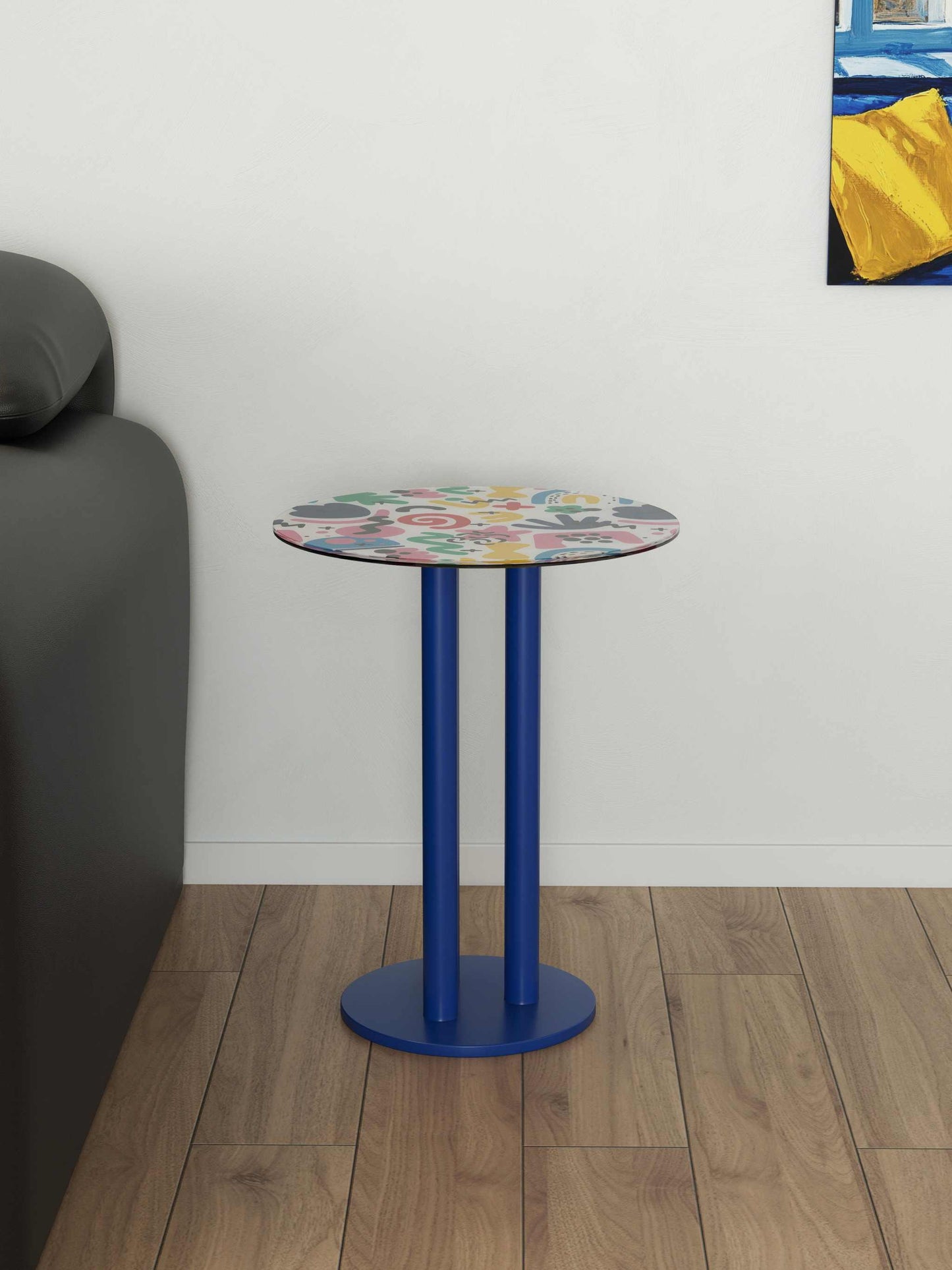 Round Coffee Table - Stainless Steel Luxury Side Table for Living Room