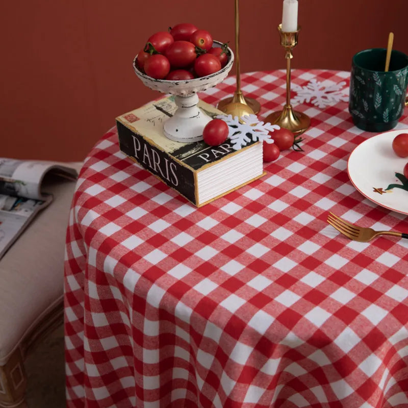 Red And White Plaid Tablecloth - orangme.com