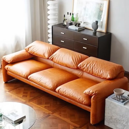 Replica 3 Seater Leather Sofa Maralunga 