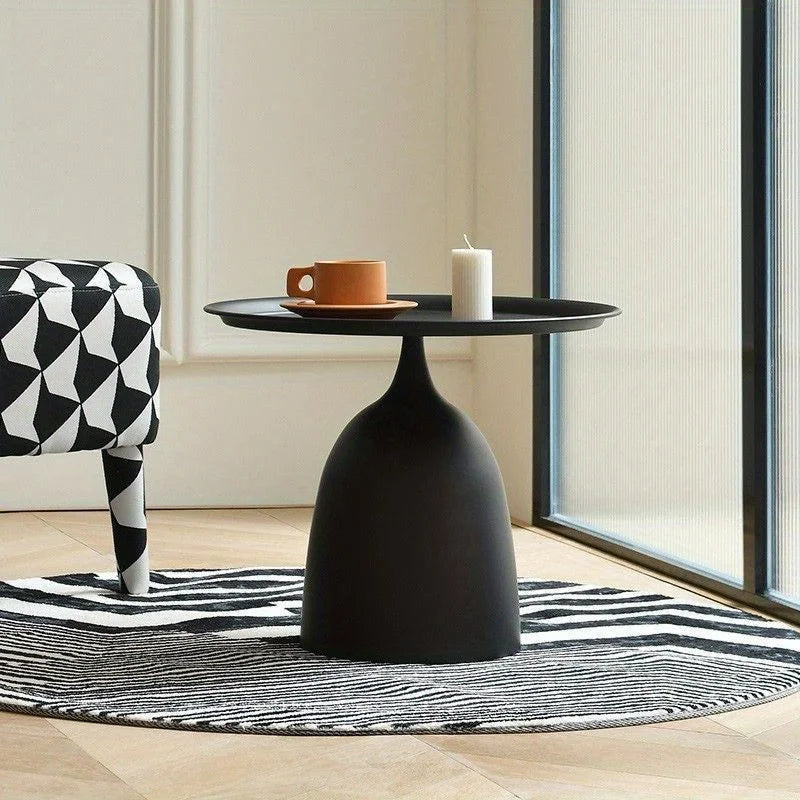 Black Round Side Table