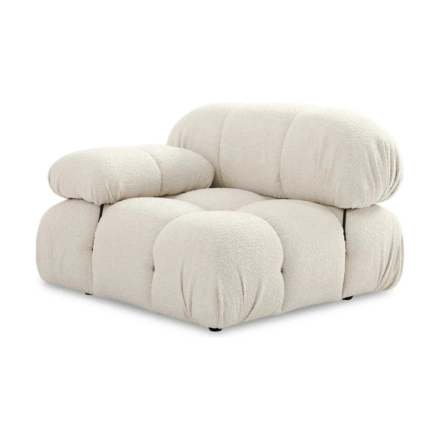 Modern sectional sofa with flexible fabric modules in velvet upholstery.