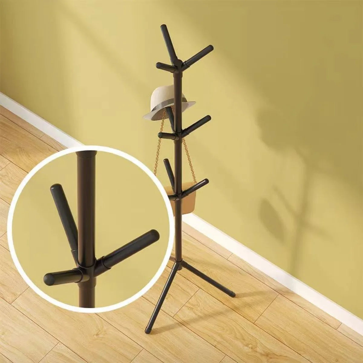 Hallway Coat Rack: Black & White Modern Entrance Hanger Set