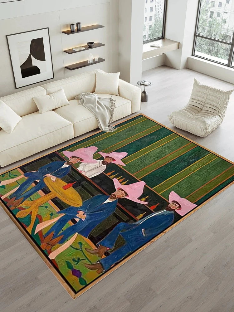 Vintage Rug - Plush Fashion Art for a Cozy, Vintage-Inspired Space