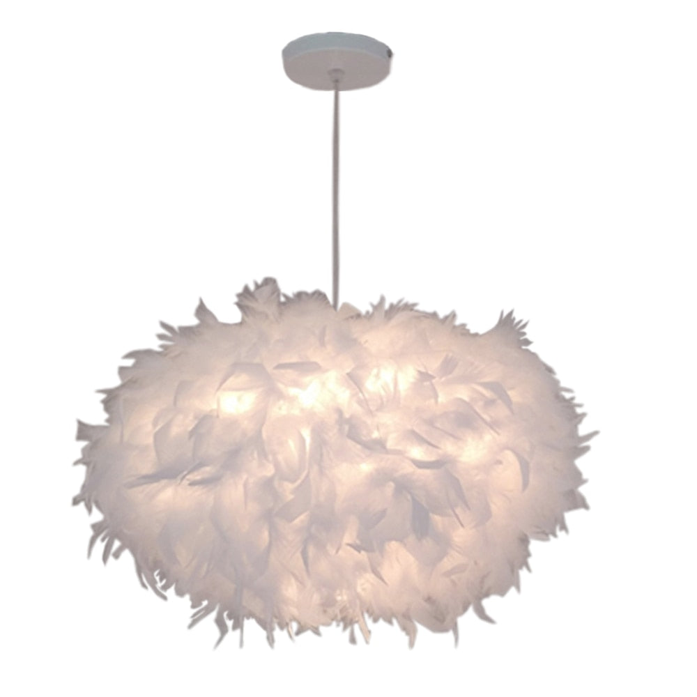 White Pendant Ceiling Light | Feather Design - Orangme